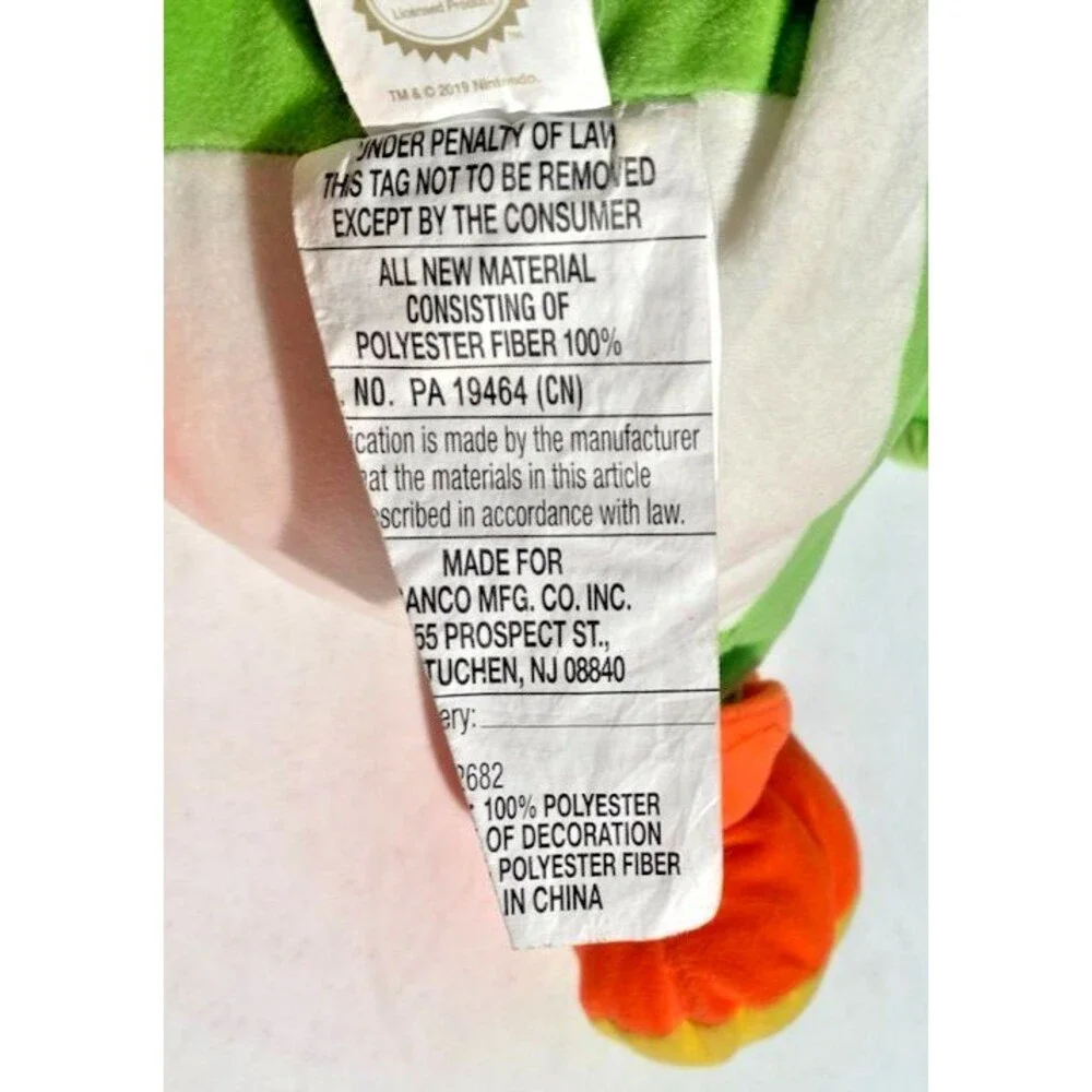 Super Mario Yoshi Plush Pillow 20” Stuffed Animal Nintendo Hidden Compartment